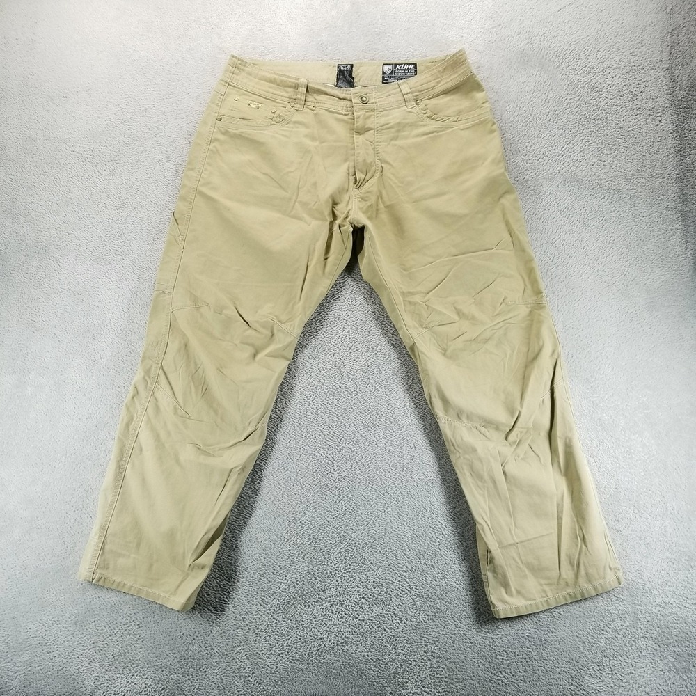 Kuhl Revolvr Jeans Mens 36x30 Beige Relaxed Straight Quick Dry Canvas Comfort